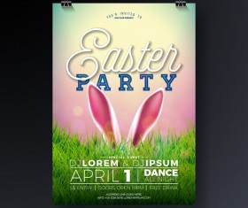 Easter party flyer with poster template vectors 05