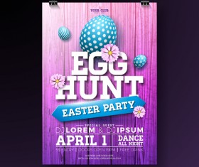 Easter party flyer with poster template vectors 07