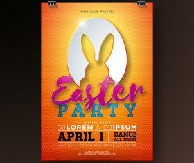 Easter party flyer with poster template vectors 08