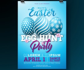 Easter party flyer with poster template vectors 09