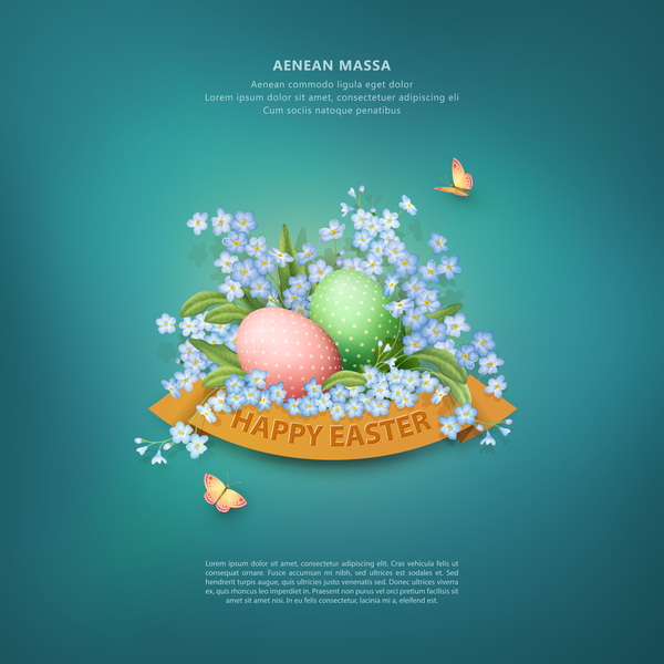 Easter poster with cover template creative vector 01