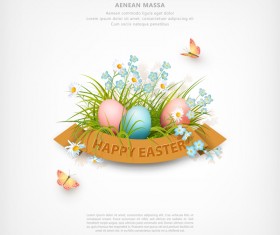 Easter poster with cover template creative vector 03