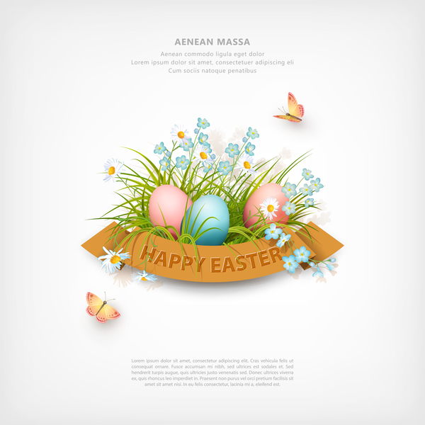 Easter poster with cover template creative vector 03