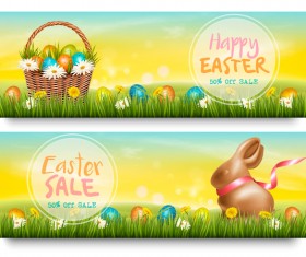 Easter sale discount banners vector 01