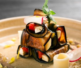 Eggplant meat roll Stock Photo 02