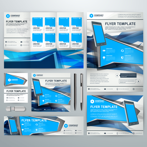 Electronic product flyer template vector 03