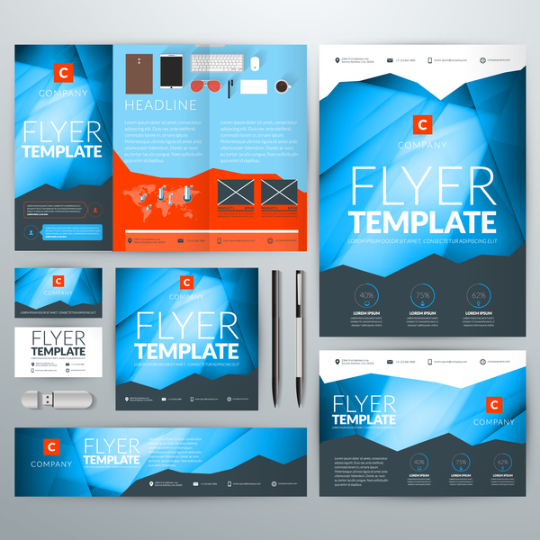 Electronic product flyer template vector 05