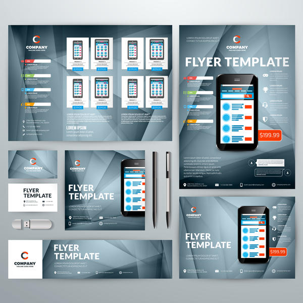 Electronic product flyer template vector 06