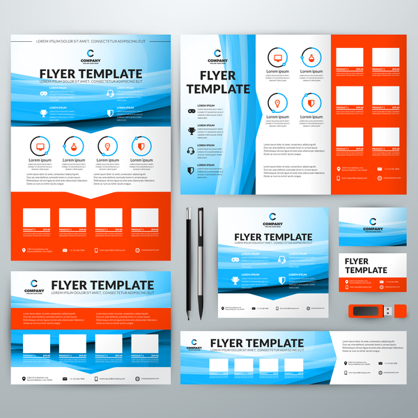 Electronic product flyer template vector 07