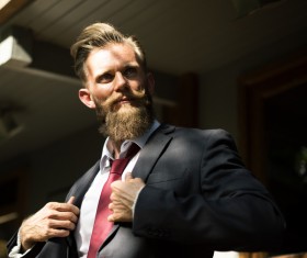 Elegant man with stylish beard Stock Photo
