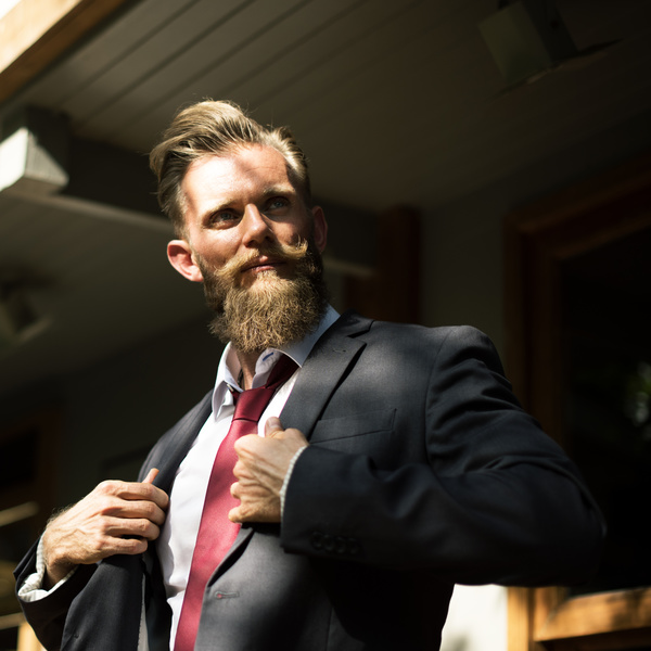 Elegant man with stylish beard Stock Photo