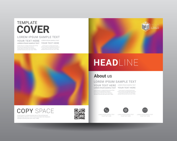 Fashion cover template for magazine with brochure vector 01