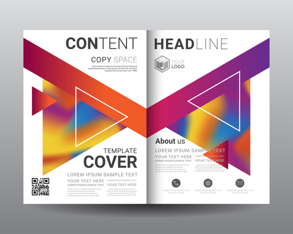 Fashion cover template for magazine with brochure vector 02