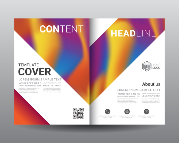 Fashion cover template for magazine with brochure vector 03