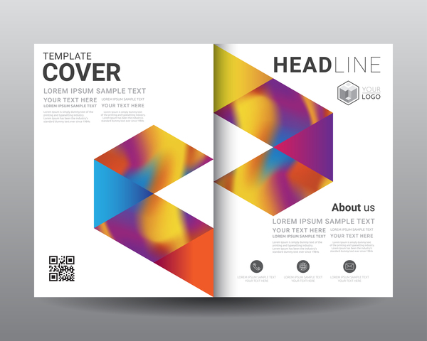 Fashion cover template for magazine with brochure vector 04