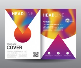 Fashion cover template for magazine with brochure vector 05