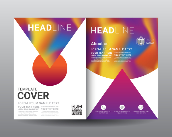Fashion cover template for magazine with brochure vector 05