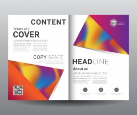 Fashion cover template for magazine with brochure vector 06