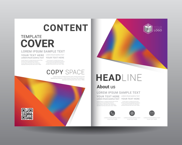 Fashion cover template for magazine with brochure vector 06