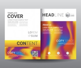 Fashion cover template for magazine with brochure vector 07