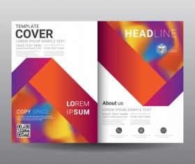 Fashion cover template for magazine with brochure vector 08