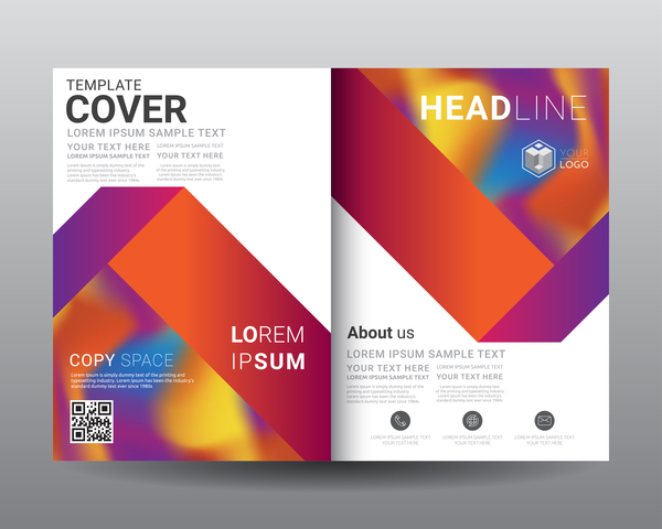 Fashion cover template for magazine with brochure vector 08