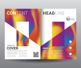 Fashion cover template for magazine with brochure vector 09