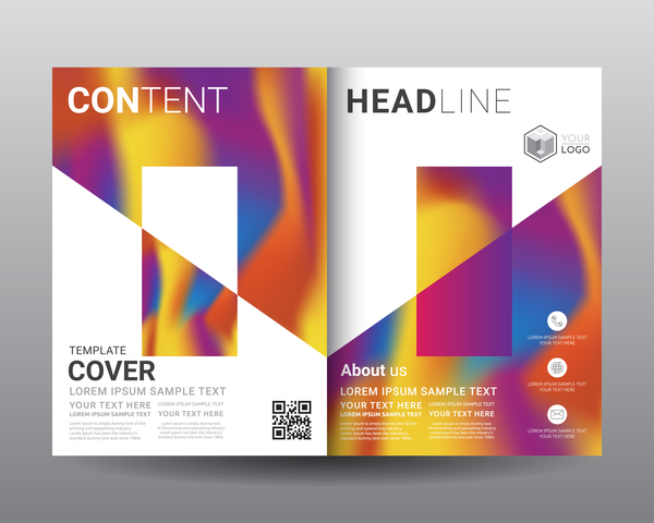 Fashion cover template for magazine with brochure vector 09