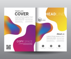 Fashion cover template for magazine with brochure vector 10