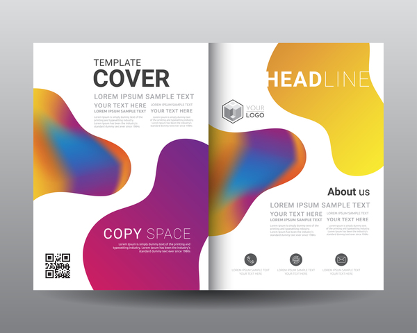 Fashion cover template for magazine with brochure vector 10
