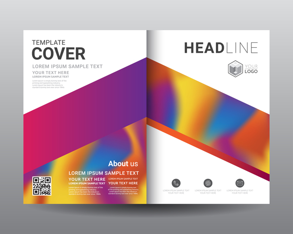 Fashion cover template for magazine with brochure vector 11