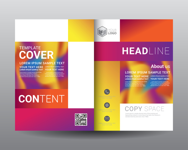 Fashion cover template for magazine with brochure vector 12