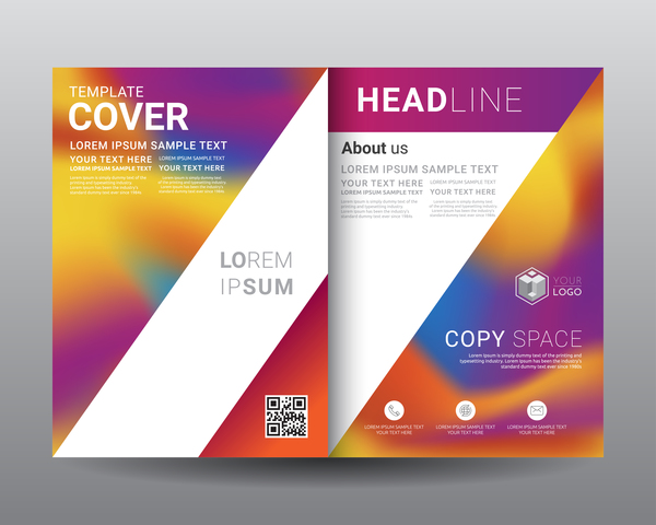 Fashion cover template for magazine with brochure vector 13
