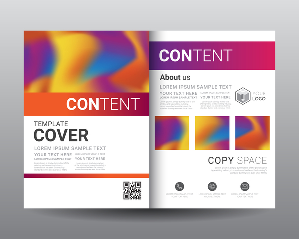 Fashion cover template for magazine with brochure vector 14