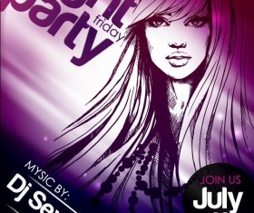 Fashion music party flyer template vectors 01