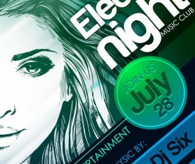 Fashion music party flyer template vectors 03
