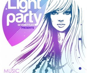 Fashion music party flyer template vectors 04