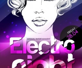 Fashion music party flyer template vectors 05