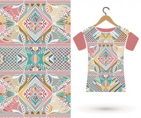 Fashion seamless fabric texture with women dress vectors 02