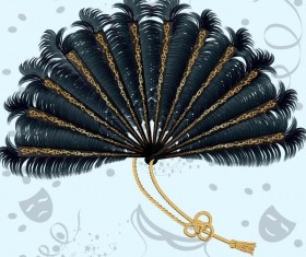 Feather folding fan vector material