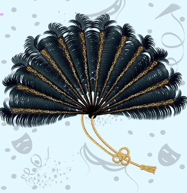 Feather folding fan vector material