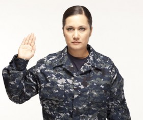 Female soldier Oath oath of allegiance a vow Stock Photo