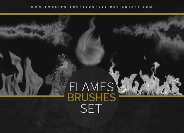 Flames Photoshop Brushes set
