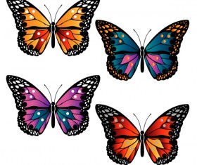 Floral decorative butterflies design vector 03