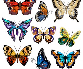 Floral decorative butterflies design vector 04