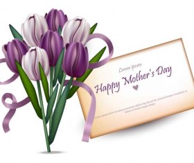 Flower with mother day postercard vector