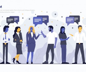 Forum flat business template vector