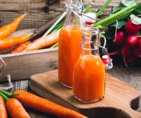 Fresh carrots and carrots juice Stock Photo 01