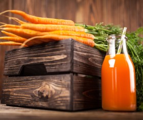 Fresh carrots and carrots juice Stock Photo 02