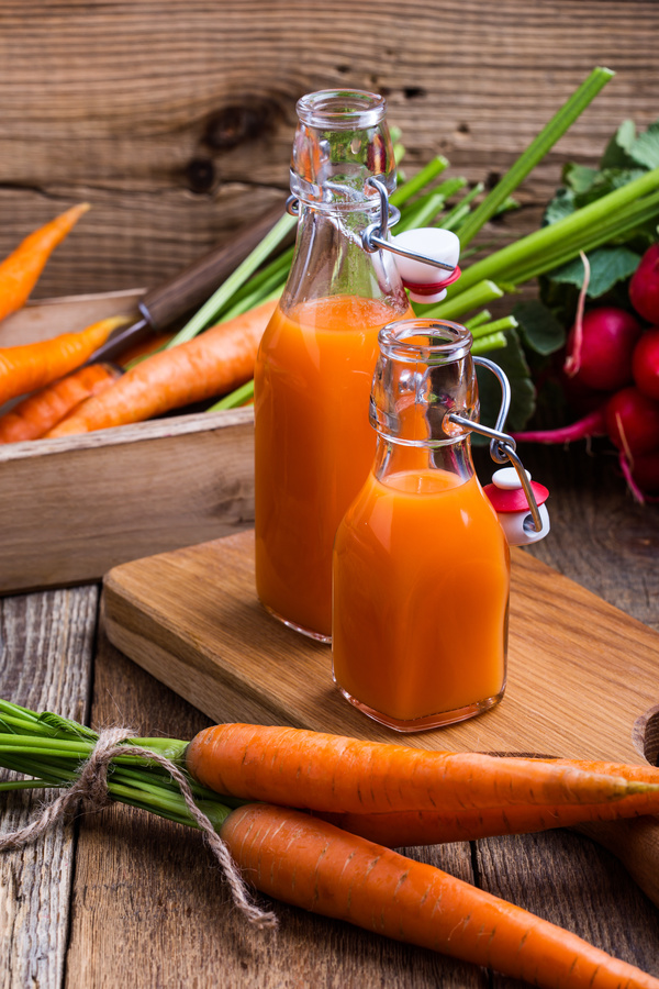 Fresh carrots and carrots juice Stock Photo 07